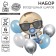 Bouquet of balls "Mini Boss", monoton, foil, latex, set of 6 pcs.