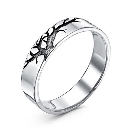 Ring "Wood", echoing with oxidation, 17.5 size
