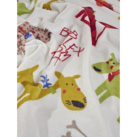 DOG plaid, size 150x200 cm, white color-7