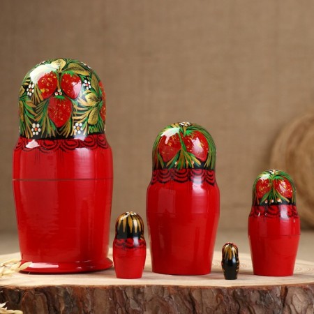 Matryoshka 5 puppet "Tatyana", Khokhloma, 14-15 cm-5
