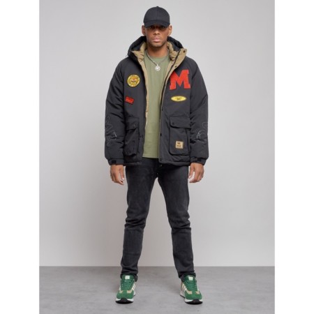 Winter male jacket, size 52, black color