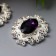 Decor for creativity Metal "Medallion Patal" dark violet crystal set 2 pcs 2.6x2.4 cm 107