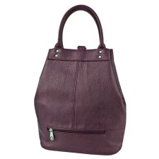 Women's backpack, artificial leather, purple 28x17.5x35 cm