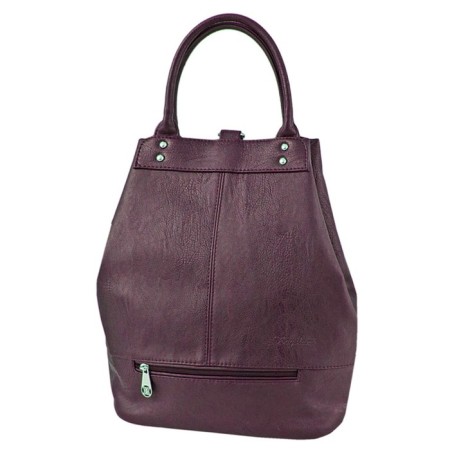 Women's backpack, artificial leather, purple 28x17.5x35 cm