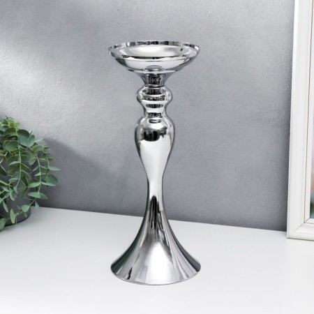Silver of Metal for 1 candle "elegant" silver 32x13x13 cm-1