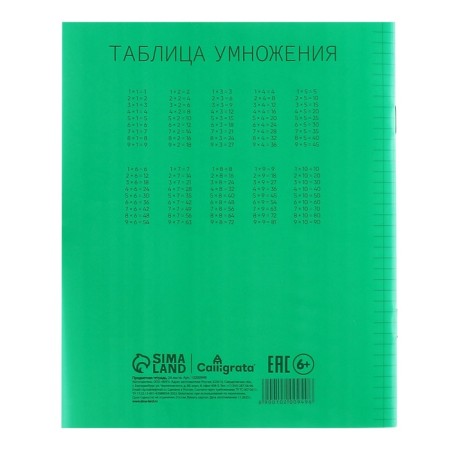 Notebook 24 liters green, layer of the region, with table multiple, block offset-5