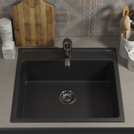 Kitchen carrier made of stone Uperwood UPD-104, 530x480 mm, rectangular, color coal-1