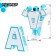 A set of robots "alphabet", transforms, light and sound effects, 6 letters, gather in 1 robot