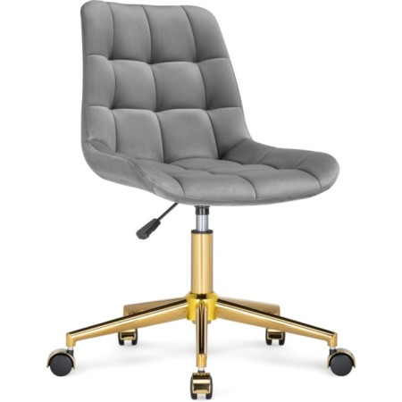 Computer chair Chester Metal/velor, gold/gray 49x60x84 cm