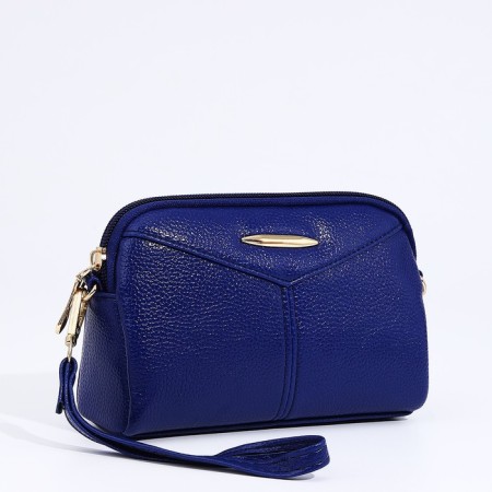 Bag Cross-Bodi with a zipper, blue color-2