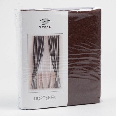 Curtain curtain "Etel" width 135 cm, height 250 cm, chocolate color, matte-3