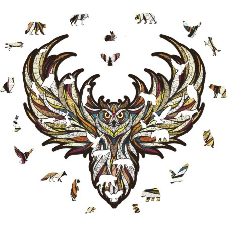 Wooden, figured puzzle Ewa wise owl-5
