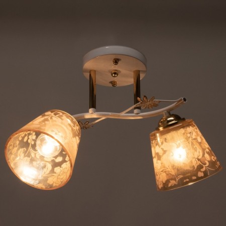 Chandelier 2008/2 E27 60W white+gold 44x26x25 cm Bayerlux-2