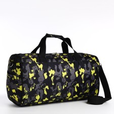 Road bag with lightning, external pocket, long belt, yellow/black color