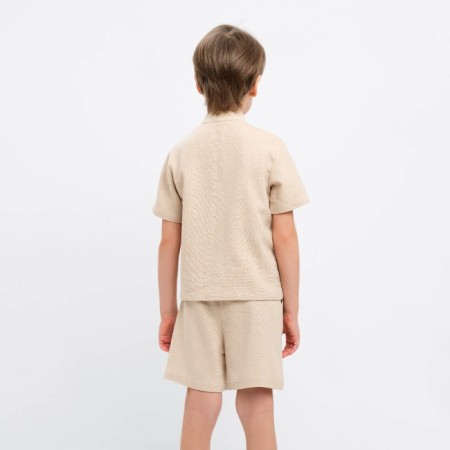 Set for a boy (shirt, shorts) minku beige color, height 134-2