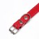 Leather collar on synthetic winterizer "Hedgehog", 56 x 2.5 cm, Osh 35-45 cm, red