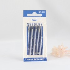 Sewing needles No. 1/5, d = 1.04 mm, 6 cm, with a golden ear, 10 pcs