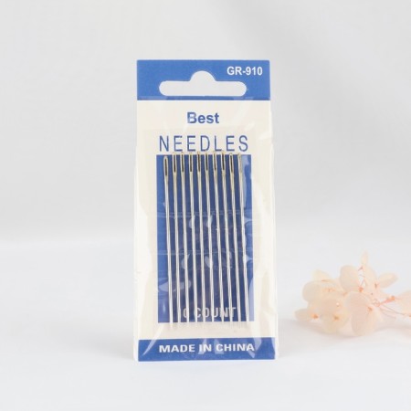 Sewing needles No. 1/5, d = 1.04 mm, 6 cm, with a golden ear, 10 pcs