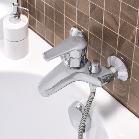 Bath mixer "RMS" SL50-009E, short spout, shower set, zinc, chromium-2