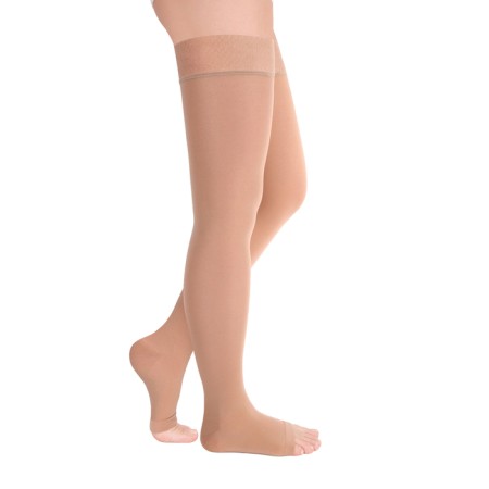Stockings Compression ID-310 Lumma Idealista, Size L (IV), Grade 2, Long, Caramel color, open toe-2