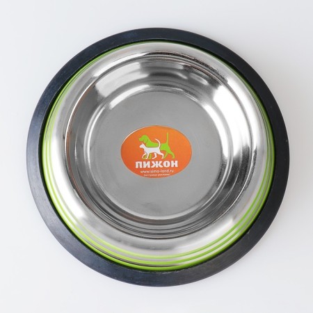 A bowl with a non -slip base with colored stripes, 230 ml, green-3