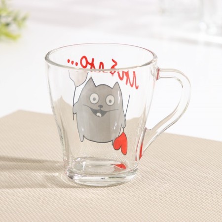 Set of mugs "I love", 250 ml, 2 pcs, Mix drawing-2