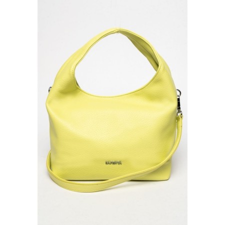 Gobo bag is female, eco -leather, safenta lemon, 32x13x21 cm