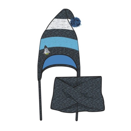 Knitted set for a boy: hat and snood, size 46-1