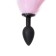 Anal plug with a white-pink tail, silicone, black color, 45 cm, d = 2.7 cm