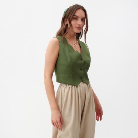 Women's vest MIST LINEN, p. 42, green-2