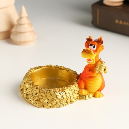 Souvenir Polystone Summary "Dragon with gold coins" MIX 8.8x5.2x6.3 cm-1