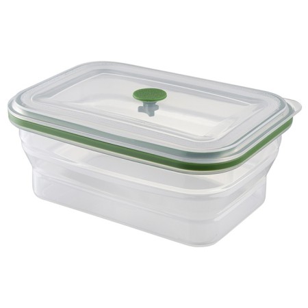 Silikobox transportation and storage container, silicone, folding, 1.2 l, green color