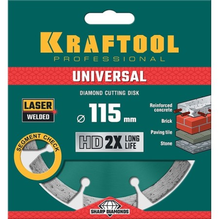 Diamond disk Kraftool 36680-115, 10 x 2.2 mm, d = 22.2 mm, 115 mm-2