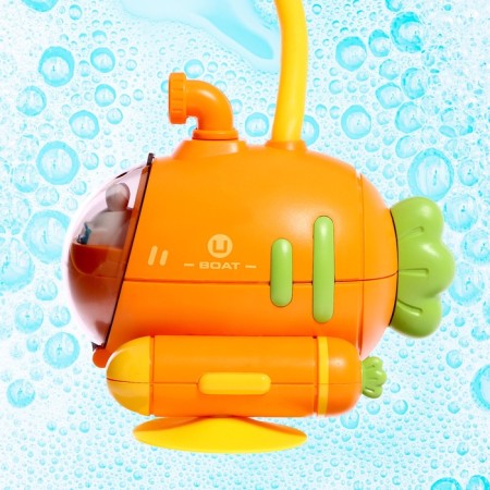 Children's shower for the bath "Submarine", with a brush for washing the head, works from batteries-5