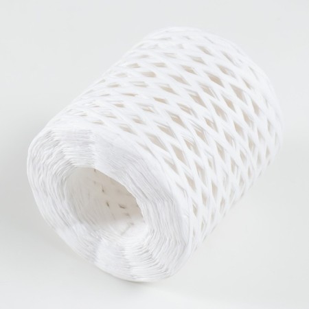 Yarn 100% cellulose "Softino raffia color" tape, white 200m ± 2m 120 g-1