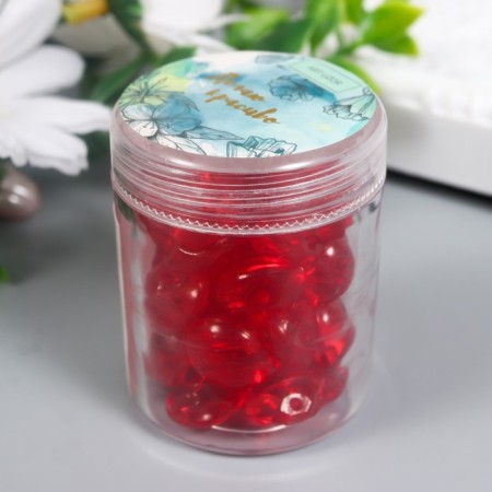 Buttons plastic on the midnight "Red crystal" 1.3x1.3 cm set 35 pcs 4.8x3.7x3.7 cm-3