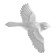 Wall decoration, plaster panel "birds" 3 pcs, silver