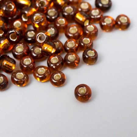 6/0 round beads in the bottle "Golden-brown" transparent-color 20 g-2