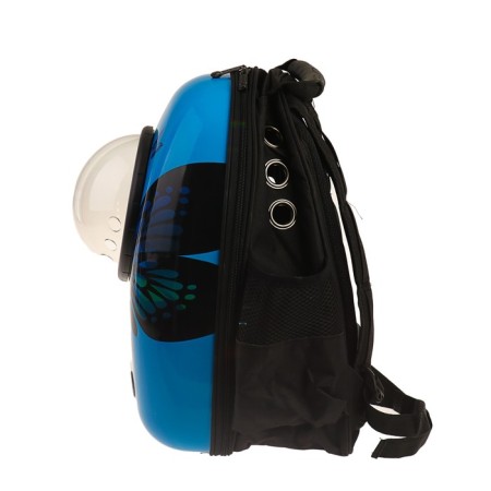 A backpack for carrying animals "Butterfly", with a viewing window, 32 x 26 x 44 cm, blue-4