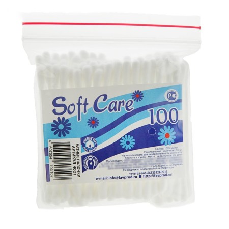 Cotton sticks Soft Care, 100 pcs.-2