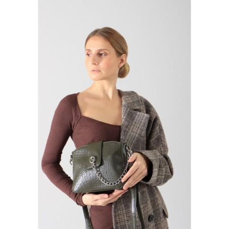 Cross-Bodi bag, lightning department, external pocket, green color-3