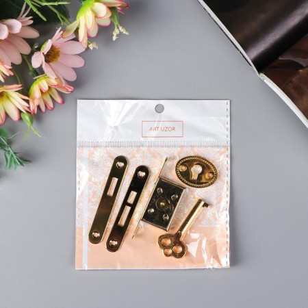 Castle for a casket "with a key" 5 items in a set of 1x5.5 cm S-303-2