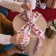 A satin ribbon "boots", 50 mm, 23 ± 1 m, white/red color