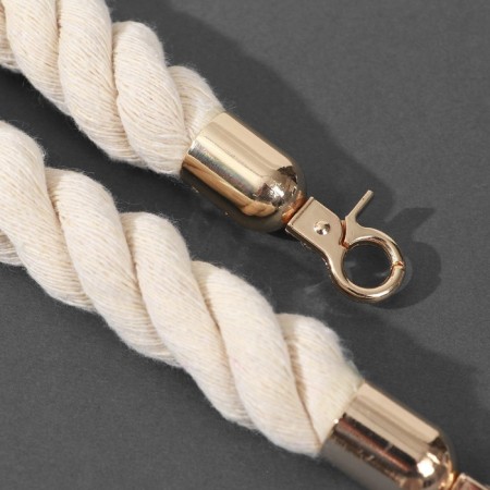 Handle for a bag, rope, 60 × 1.5 cm, with carbines, cream/gold color-2