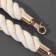 Handle for a bag, rope, 60 × 1.5 cm, with carbines, cream/gold color