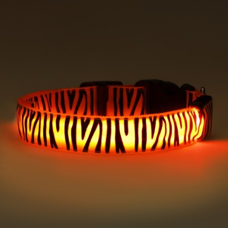 Collar with backlight tiger 3 glow mode MARD MA, Osh 32-50 x 2.5 cm Orange-10