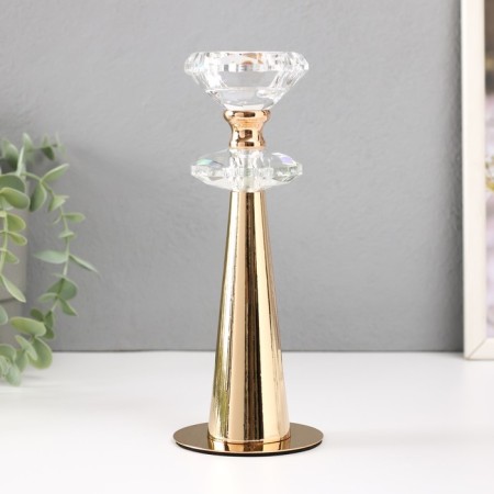 Summary Metal for 1 candle d = 4 cm "Alfiya" gold 7.5x7.5x20 cm-1