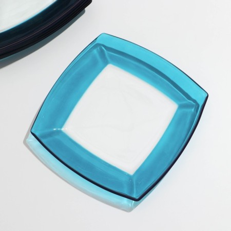 Set of glasses glass tokio, 6 pcs, d = 19.5 cm, blue color-2