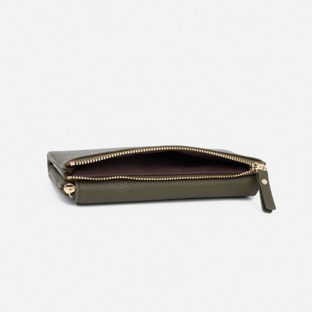 Women's wallet on magnets, green color-4