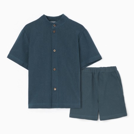 Set for a boy (shirt, shorts) minku, blue color, height 116 cm-4
